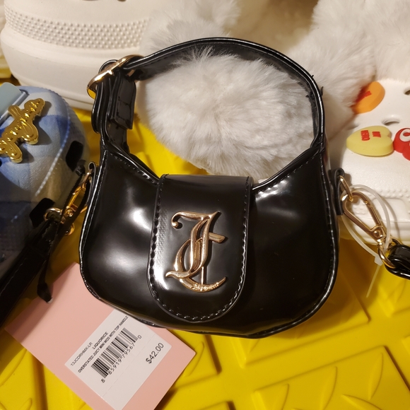 Black Patent Leather Shoulder Bag - Picture 2 of 2